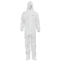 Ge Hooded Disposable Coveralls, S, White, Zipper Flap GW903S